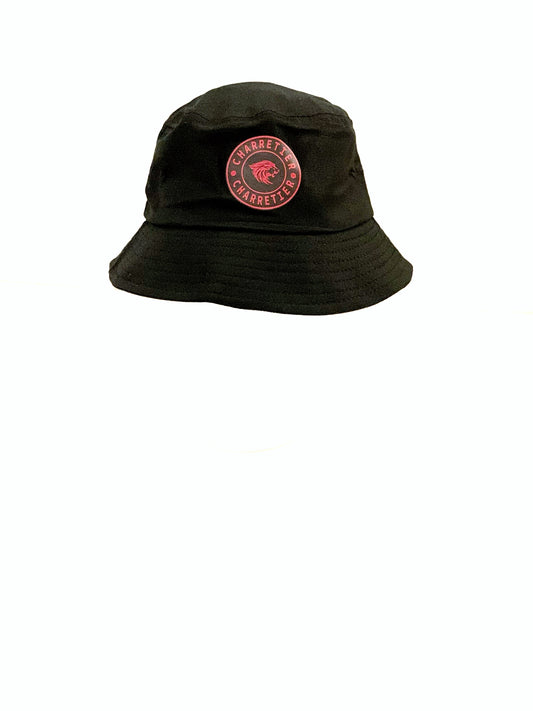 Charretier Black with Red Logo Bucket Hat