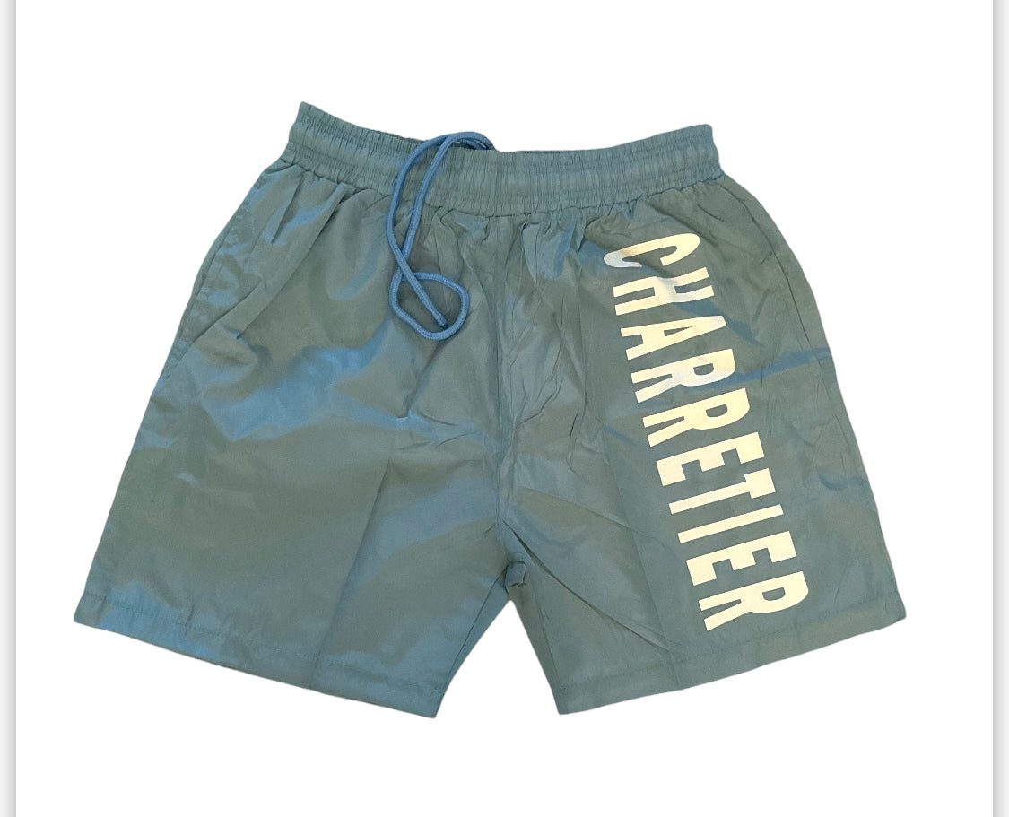 Baby Blue Nylon Running Shorts